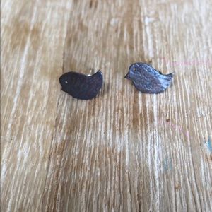Copper bird earrings